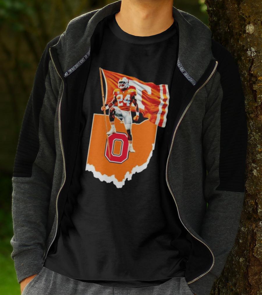 Jordan Matthews Tennessee Volunteers Flag Over Ohio State Outline T-Shirt