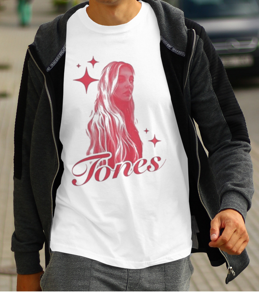 Onrepeat Tones Ecru Kids Tones Red Star Accents T-Shirt