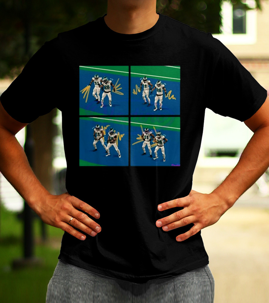 Aj Brown Saquon Barkley Dance Celebration Football Animation T-Shirt
