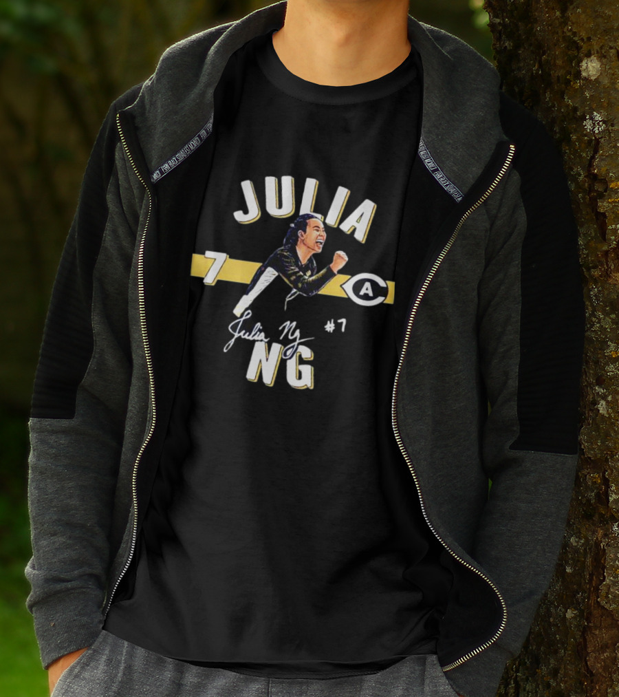 Julia Ng #7 UC Davis Aggies Signature Cartoon Player T-Shirt