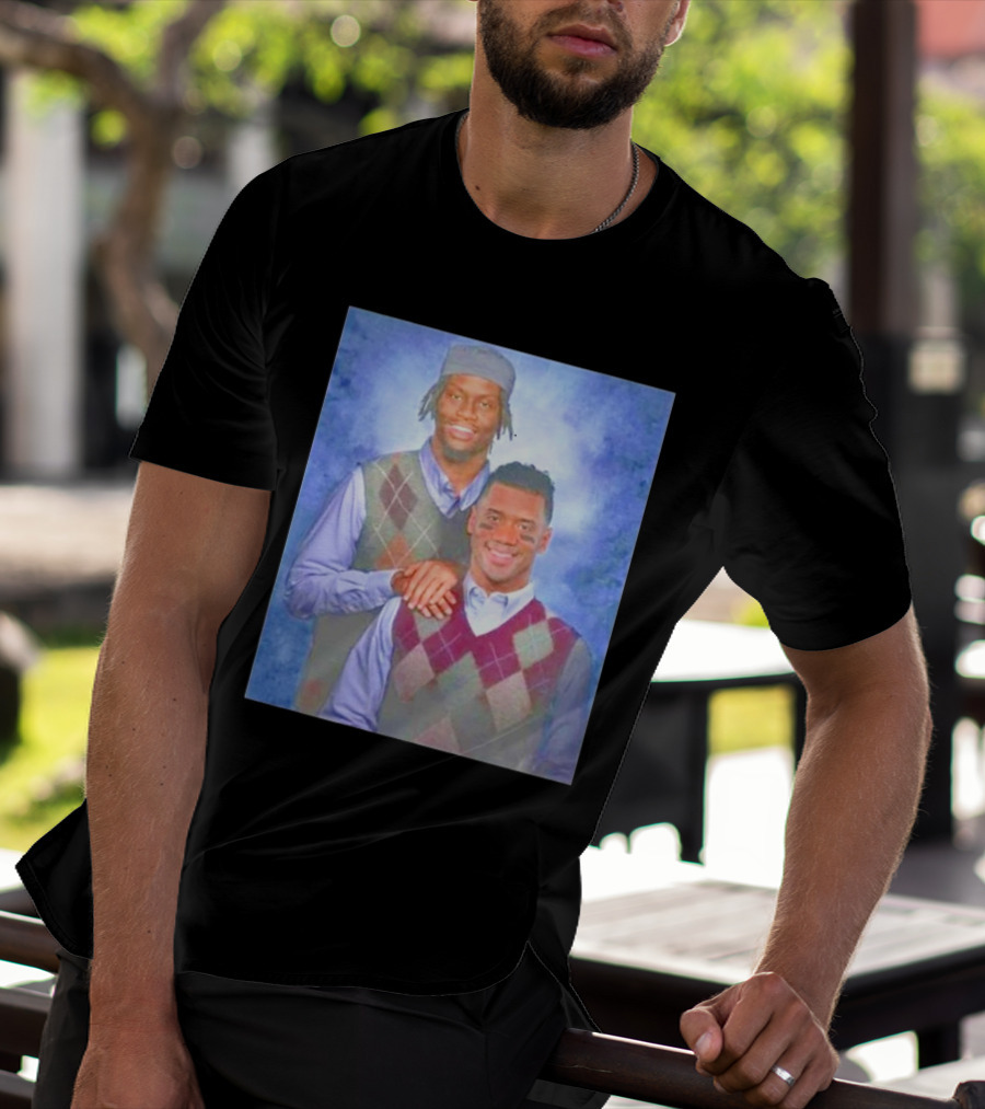 Step Brothers Russell Wilson Lamar Jackson Argyle Sweaters T-Shirt