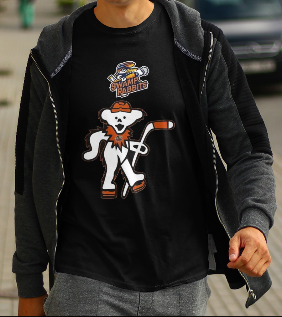 Swamp Rabbits Hockey Dancing Bear Logo Crossover Night For Fans T-Shirt