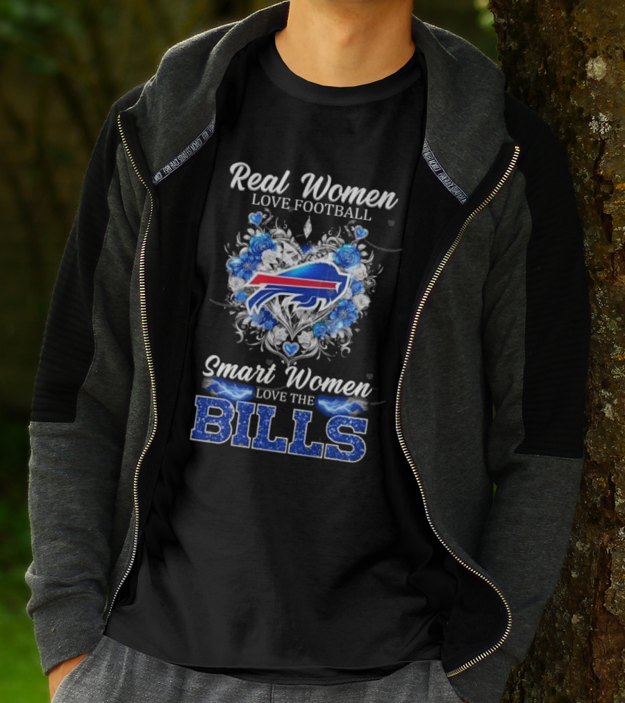 Real Women Love Football Smart Women Love The Bills Buffalo T-Shirt