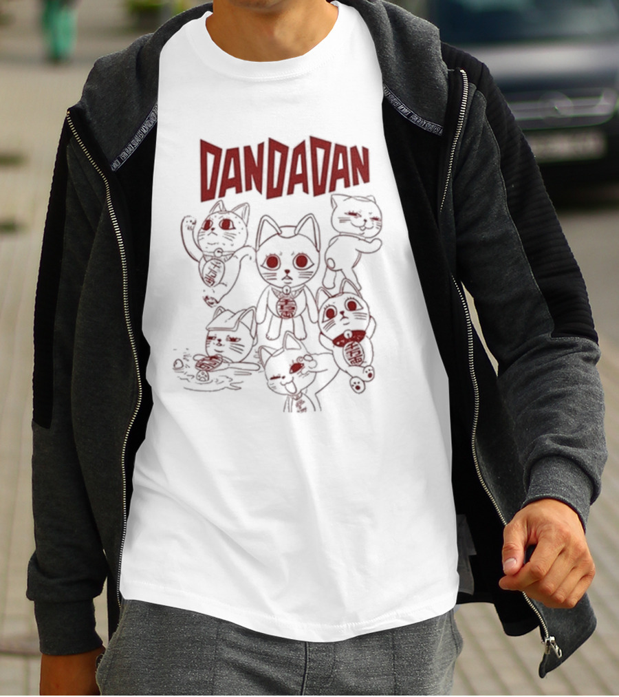 Dandadan Beige Turbo Granny Cat Characters T-Shirt