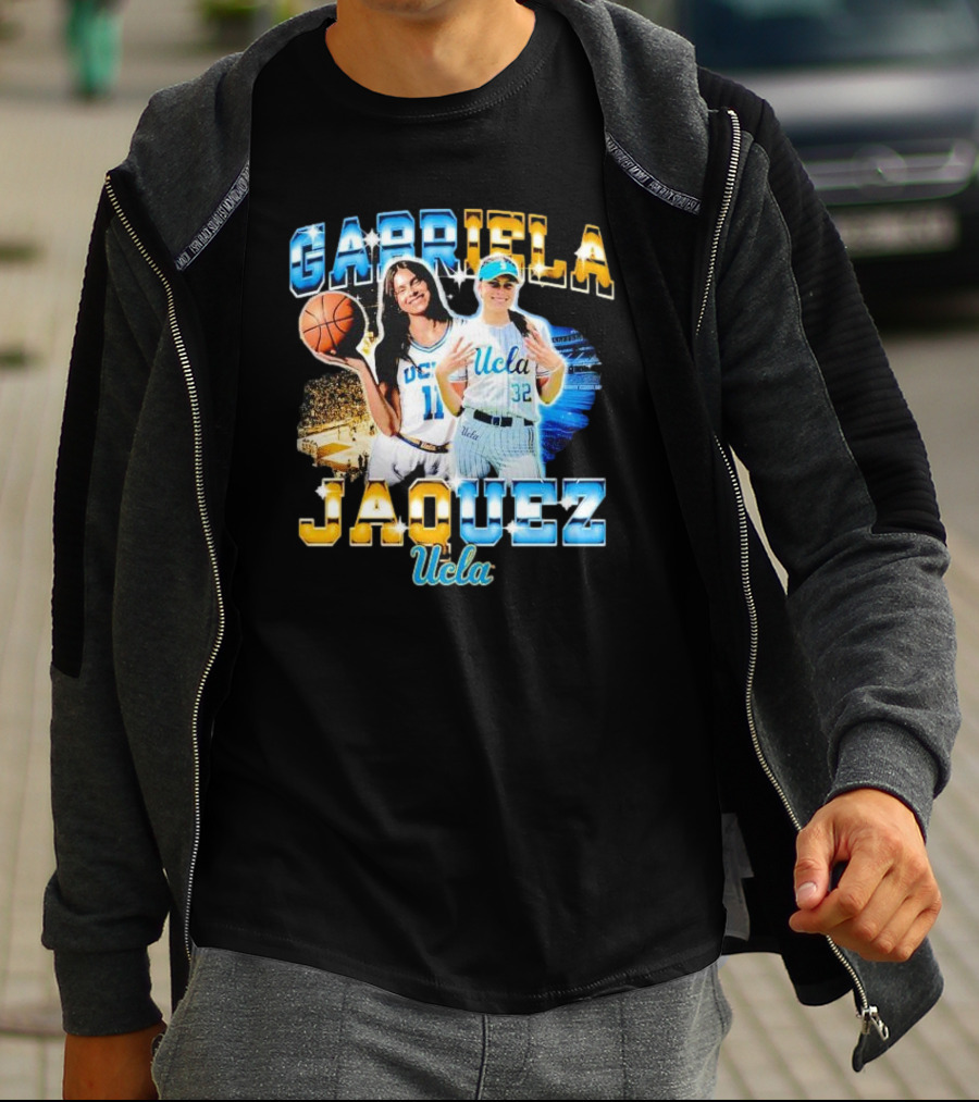 Gabriela Jaquez UCLA Bruins 10 32 Vintage Basketball Dual Image T-Shirt