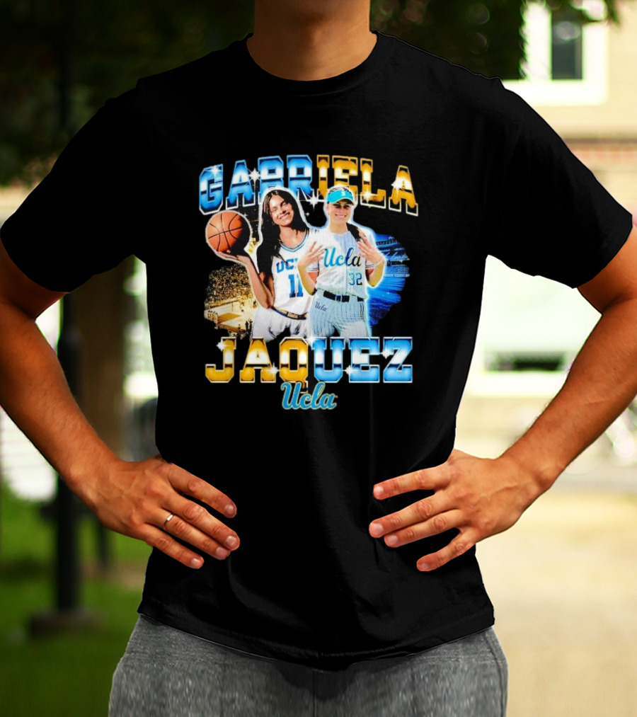 Gabriela Jaquez UCLA Bruins 10 32 Vintage Basketball Dual Image T-Shirt