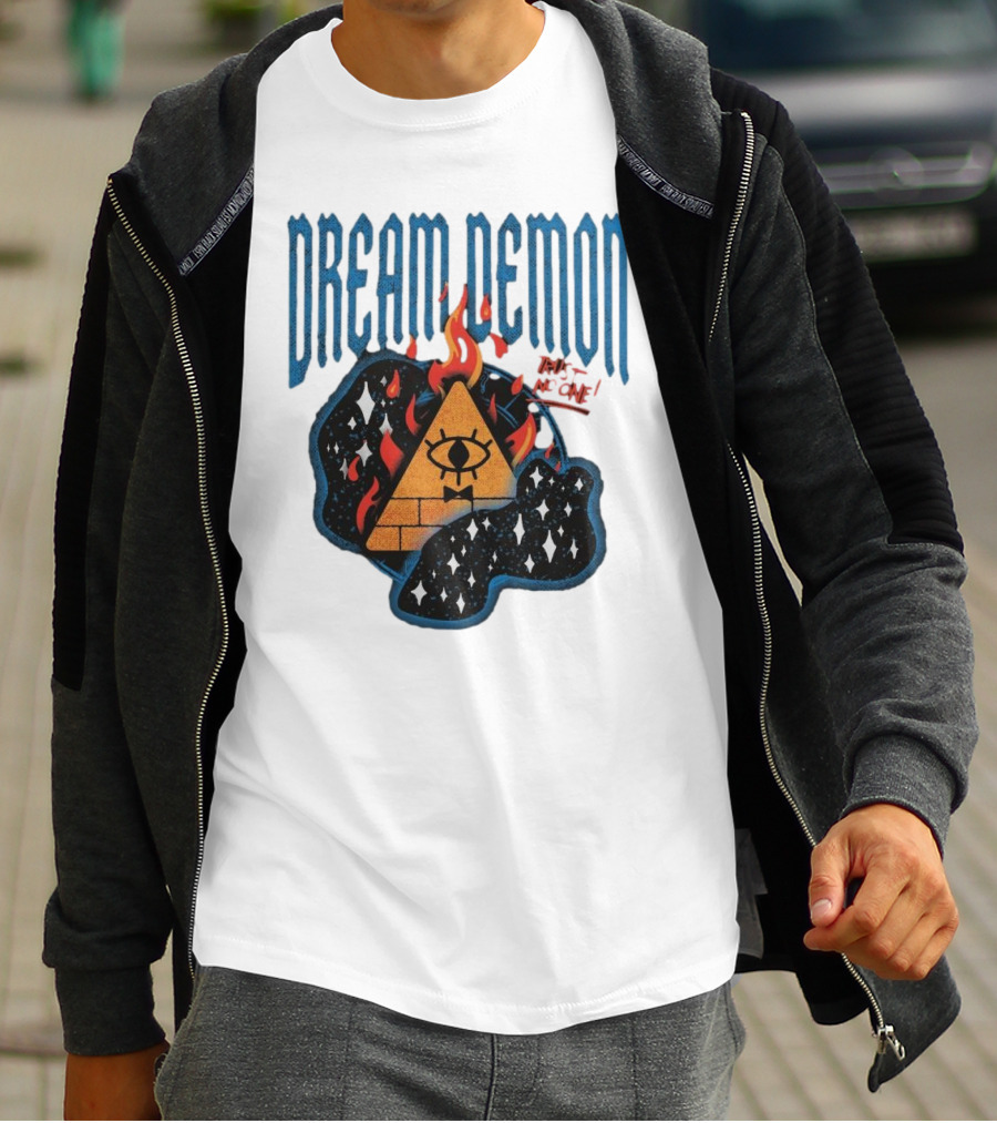 Dream Demon Trust No One Fiery Illuminati Eye Pyramid In Stars T-Shirt