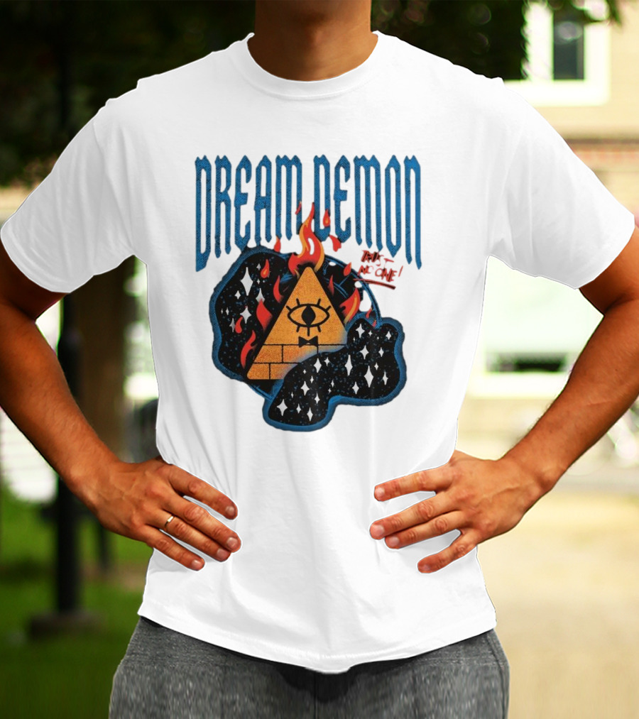Dream Demon Trust No One Fiery Illuminati Eye Pyramid In Stars T-Shirt