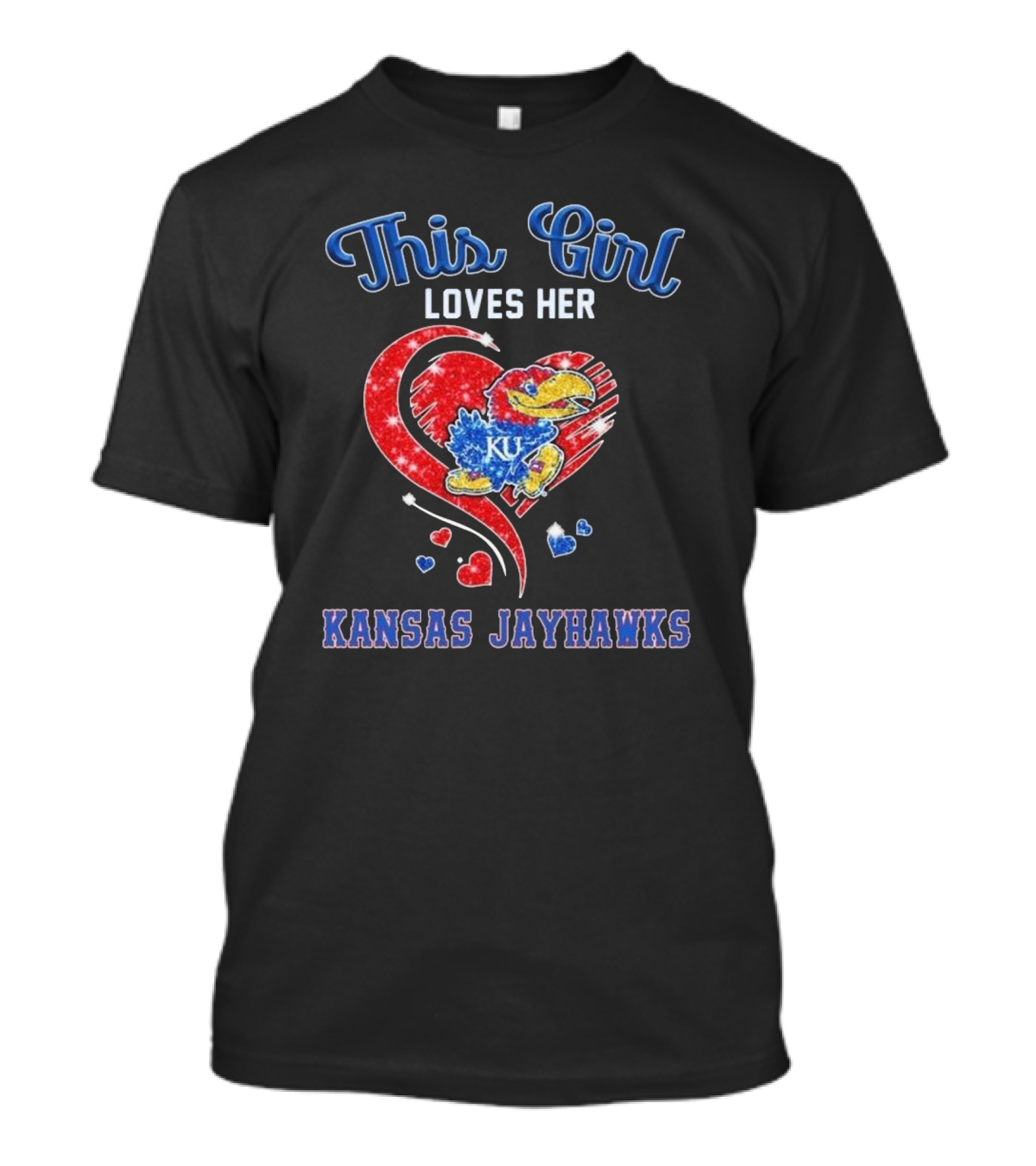 This Girl Loves Her Kansas Jayhawks Heart KU T-Shirt