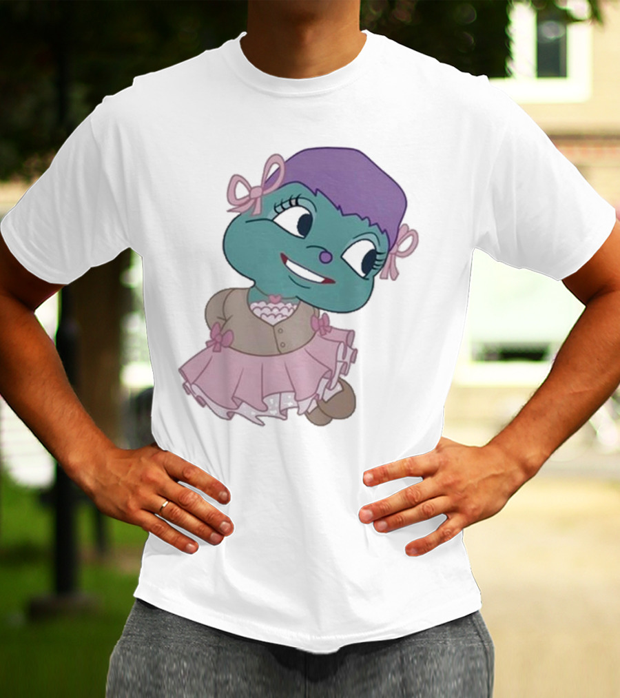 Samantha Yve Bb Coquette Cartoon Character With Purple Hair And Pink T-Shirt