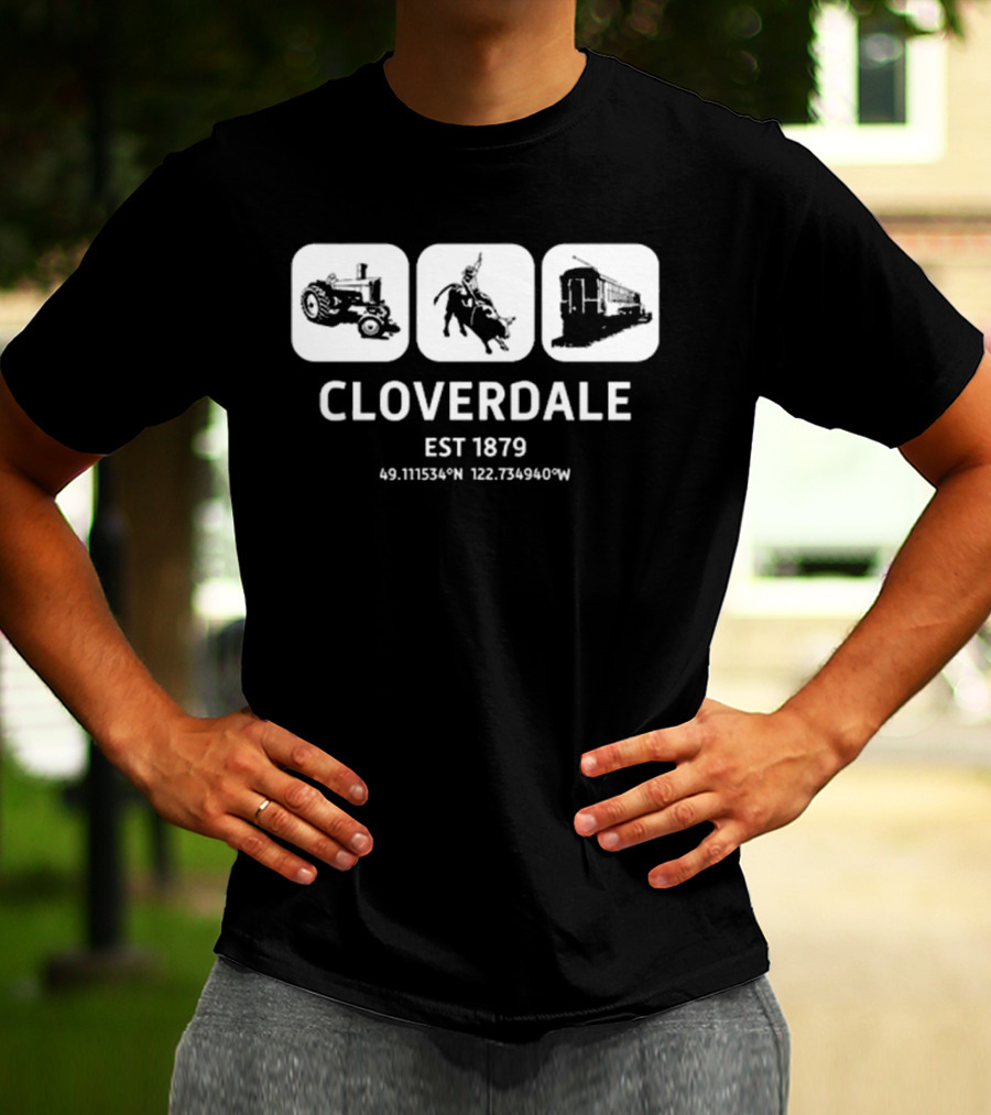 Cloverdale Est 1879 Tractor Rodeo Train Coordinates T-Shirt