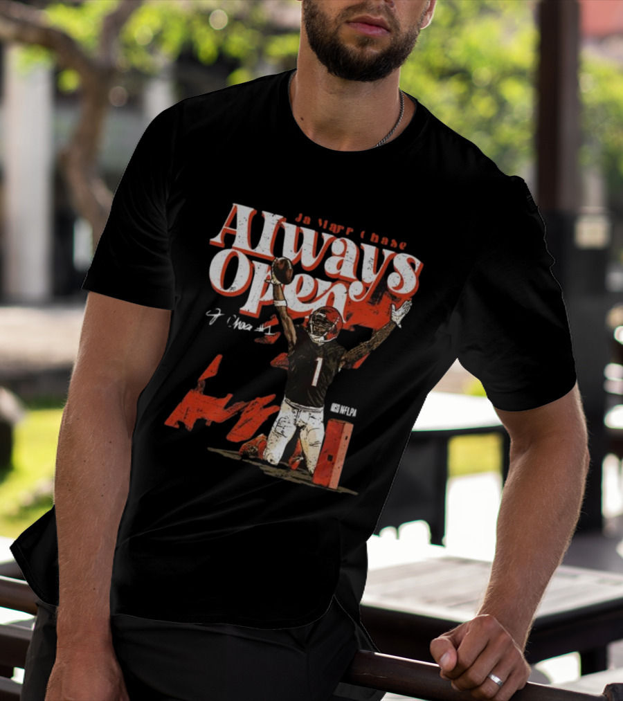 Ja’Marr Chase Always Open Cincinnati NFLPA Signature T-Shirt
