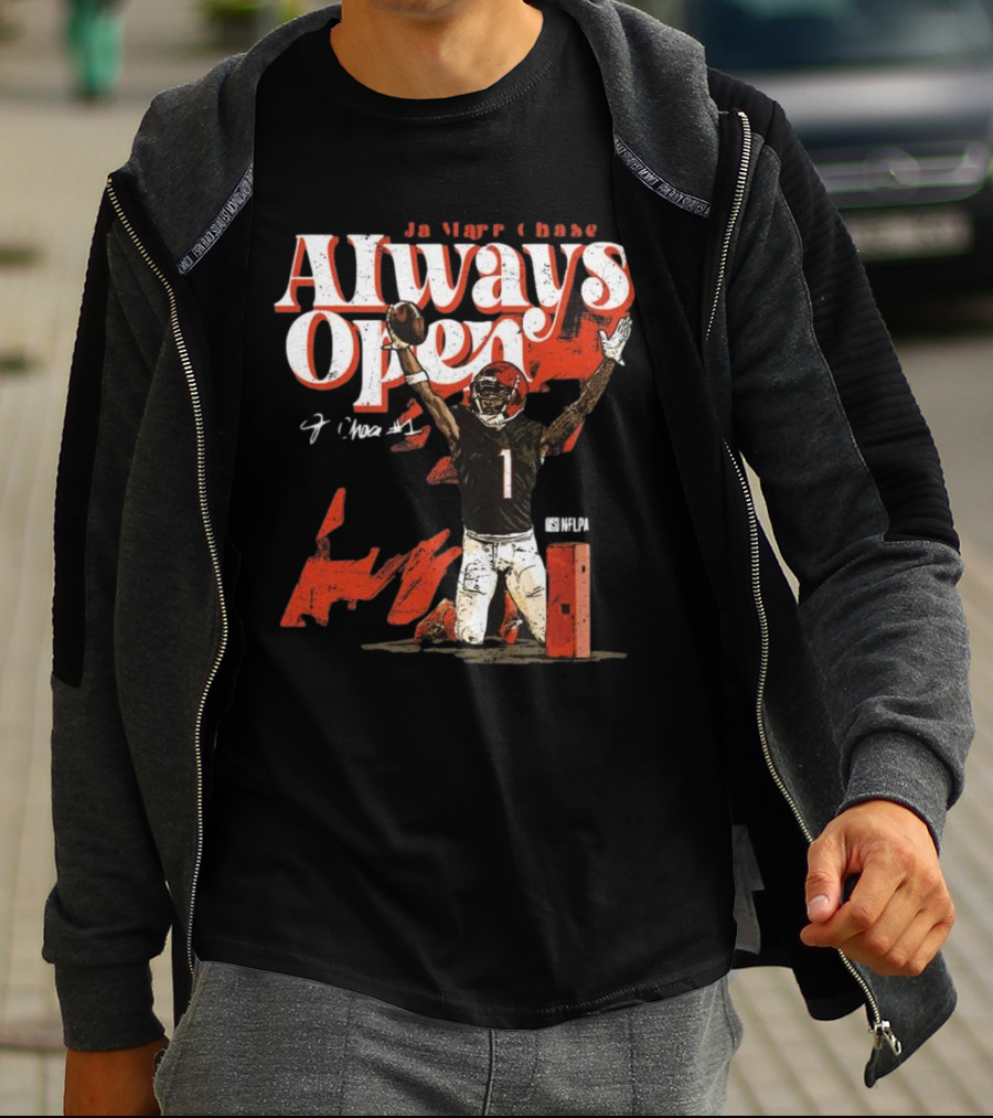 Ja’Marr Chase Always Open Cincinnati NFLPA Signature T-Shirt