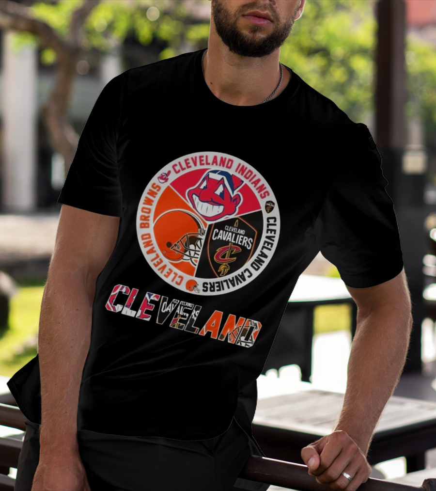 Cleveland Indians Cleveland Browns Cleveland Cavaliers Circle T-Shirt