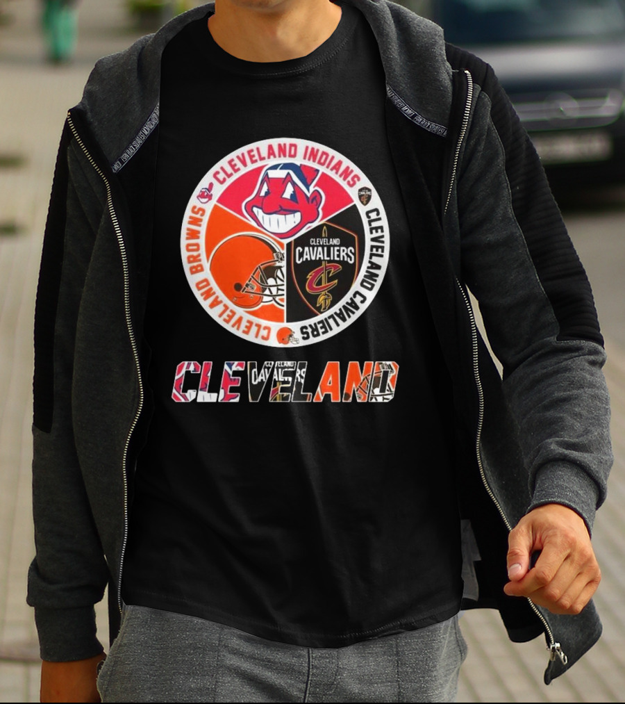 Cleveland Indians Cleveland Browns Cleveland Cavaliers Circle T-Shirt