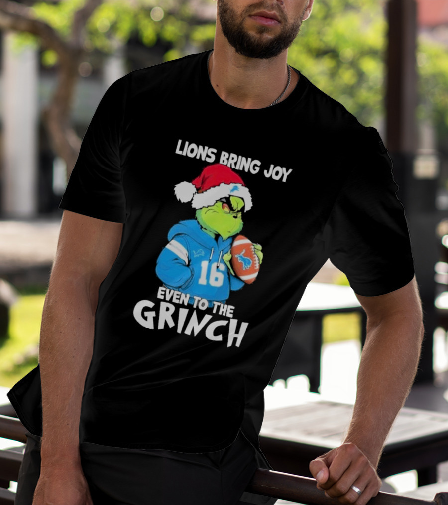 Lions Bring Joy Even To The Grinch Detroit Football 16 T-Shirt