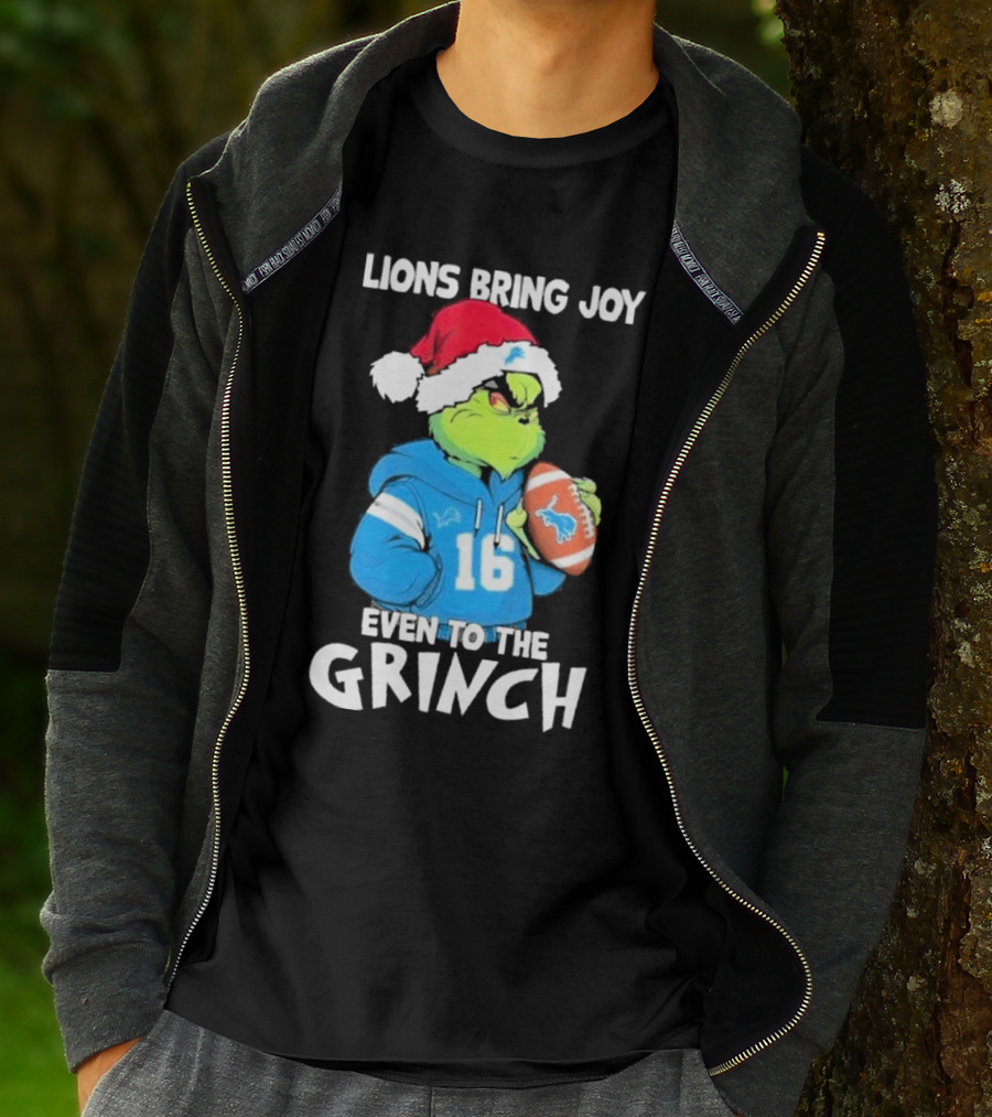 Lions Bring Joy Even To The Grinch Detroit Football 16 T-Shirt