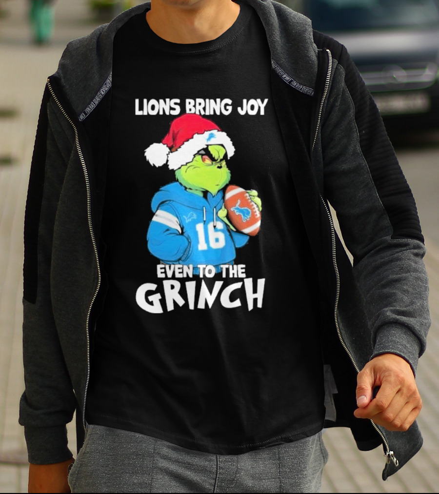 Lions Bring Joy Even To The Grinch Detroit Football 16 T-Shirt