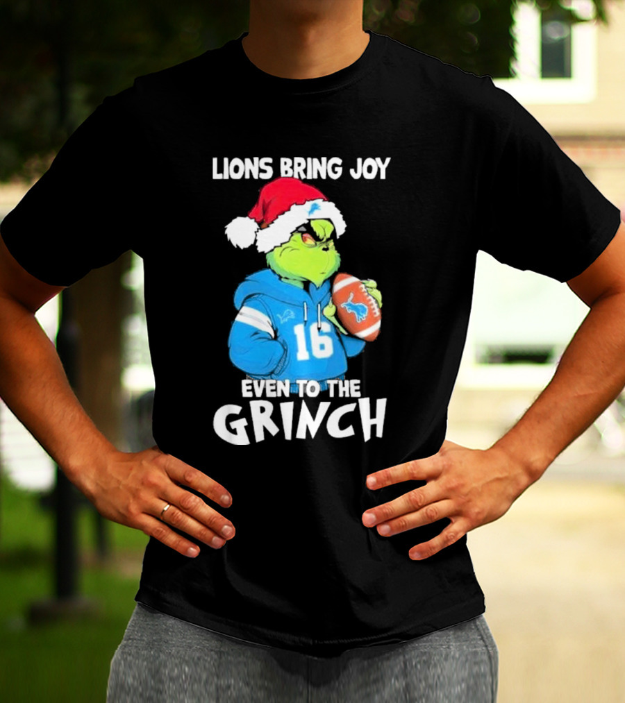 Lions Bring Joy Even To The Grinch Detroit Football 16 T-Shirt