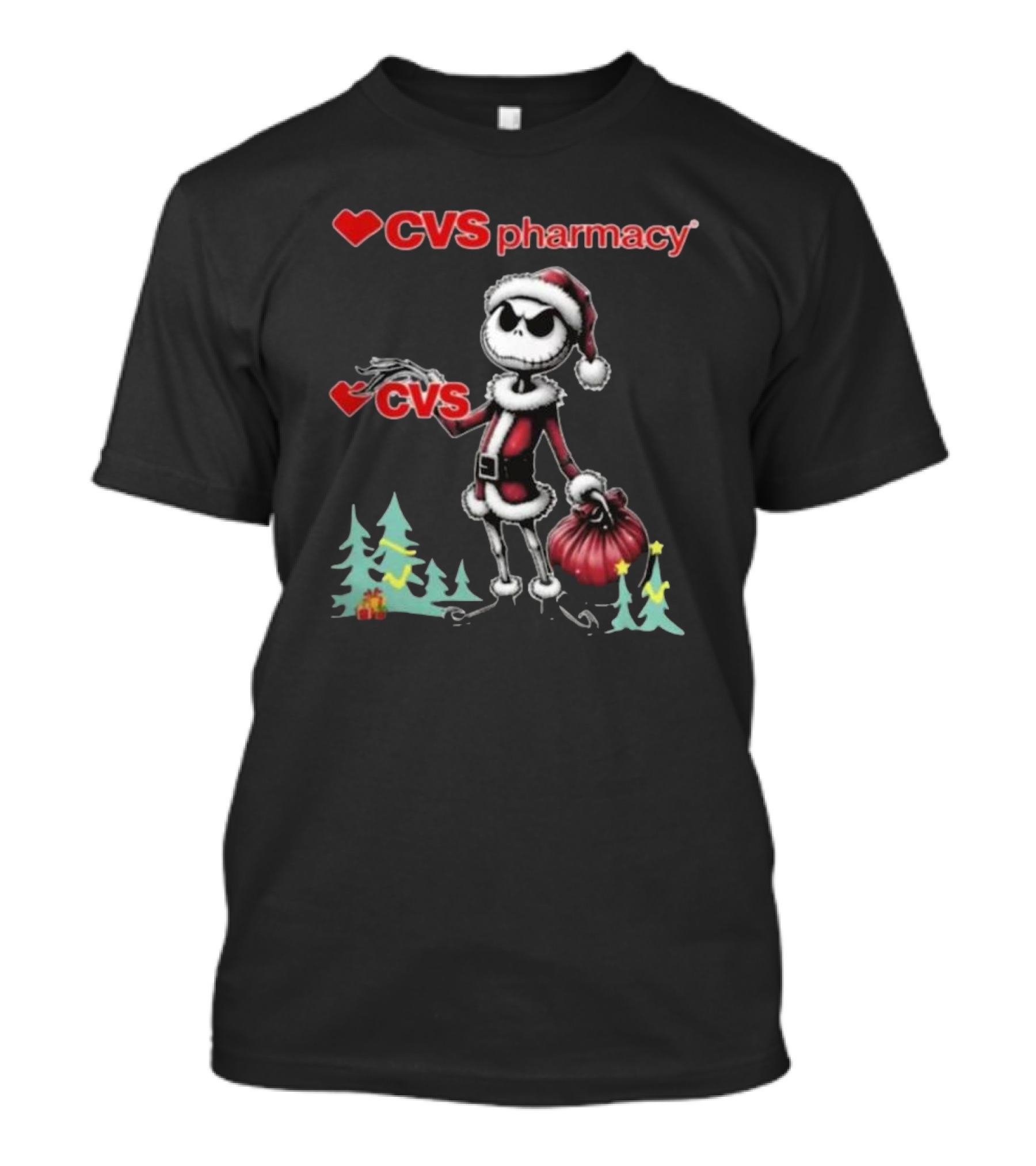Santa Jack Skellington CVS Pharmacy Merry Christmas T-Shirt
