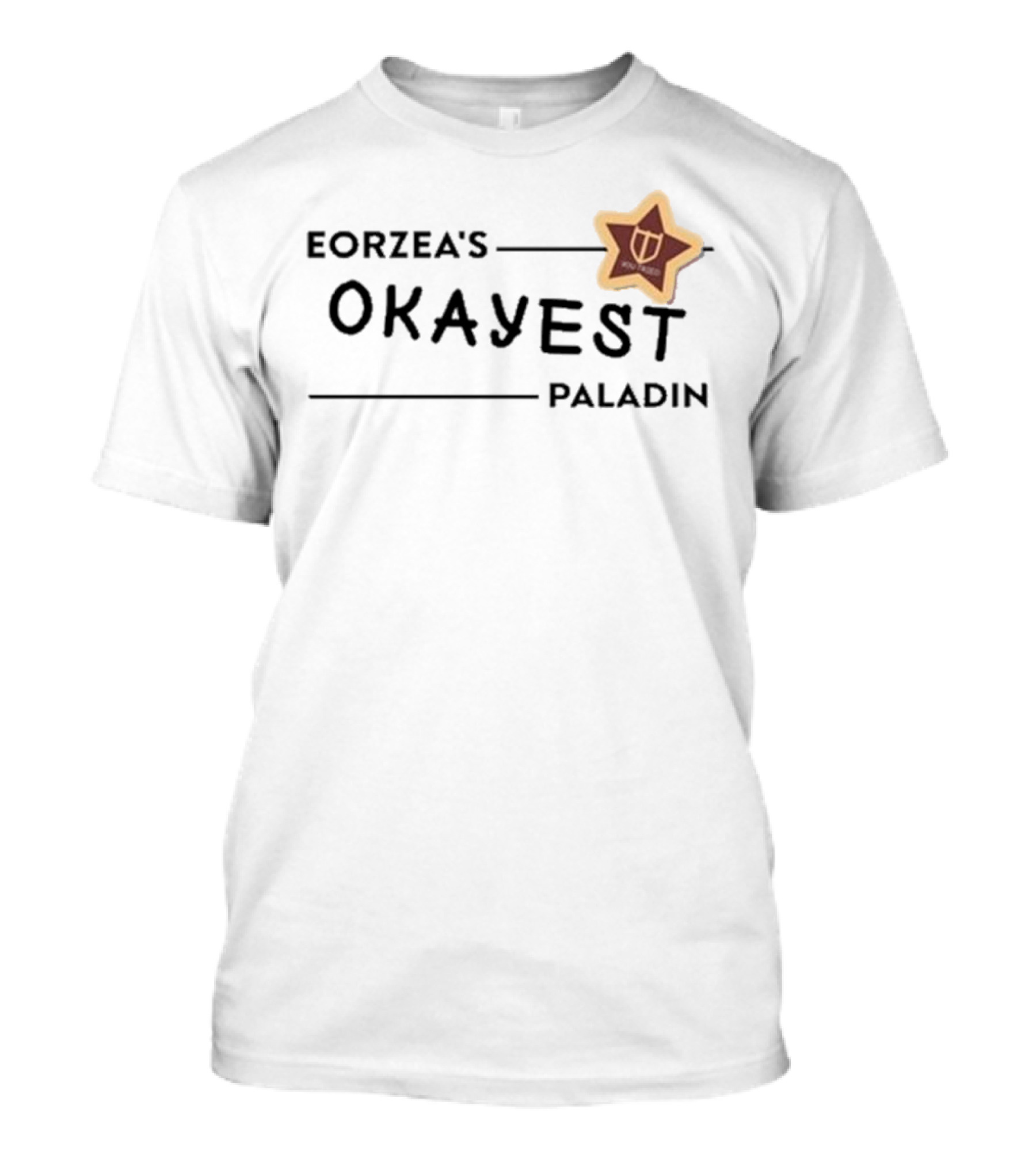 Eorzea's Okayest Paladin Shield Star Badge T-Shirt