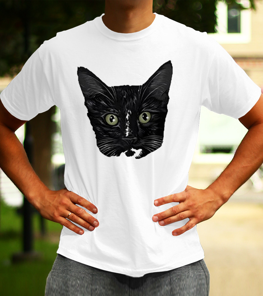 Michael Manigault Brave Green-Eyed Cat Face T-Shirt