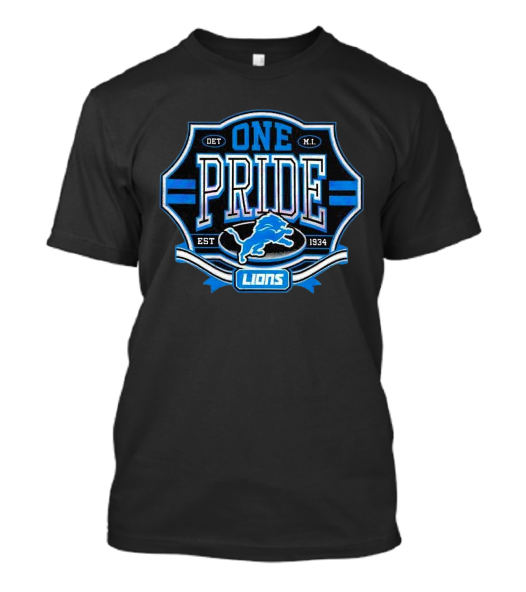 Detroit Lions One Pride Est 1934 Retro Logo DET MI T-Shirt