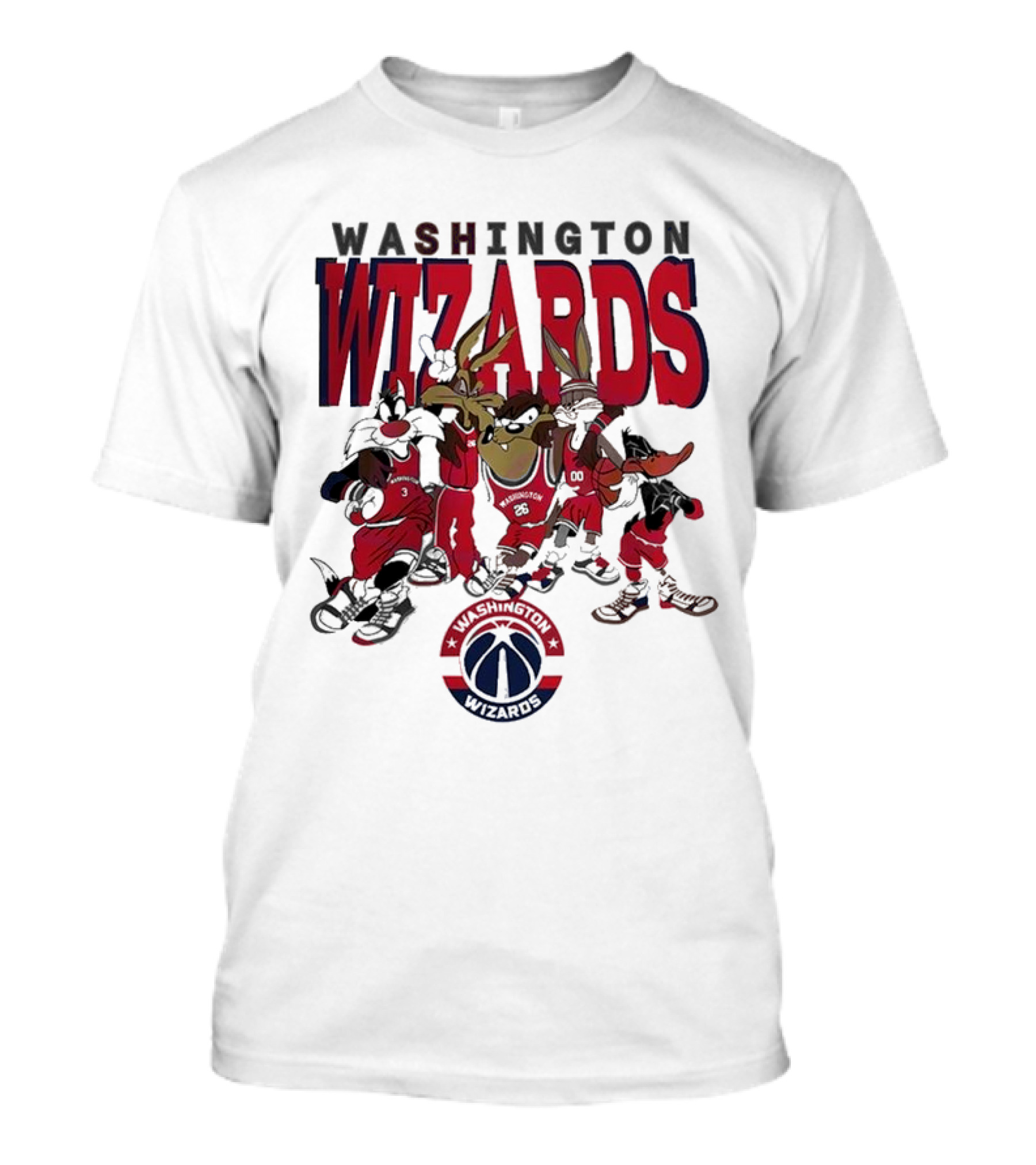 Washington Wizards NBA Basketball Looney Tunes Characters T-Shirt