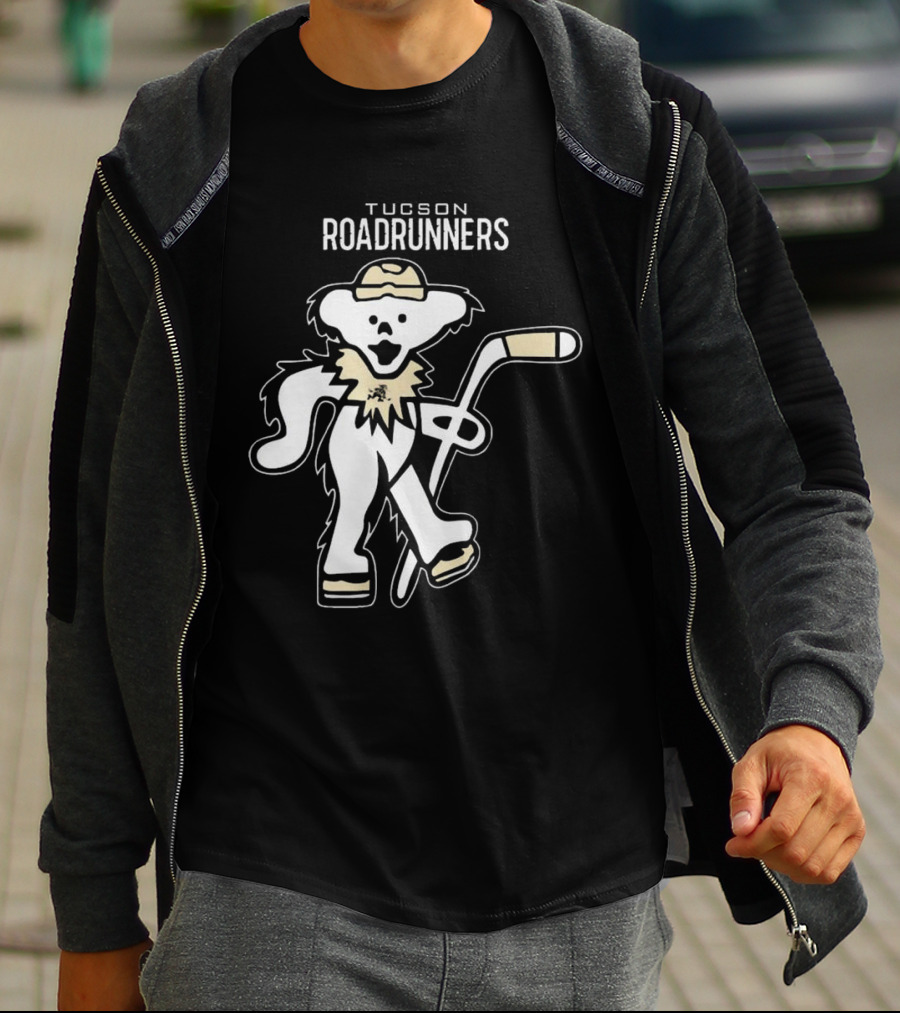Tucson Roadrunners 2025 Grateful Dead Night Hockey Bear T-Shirt