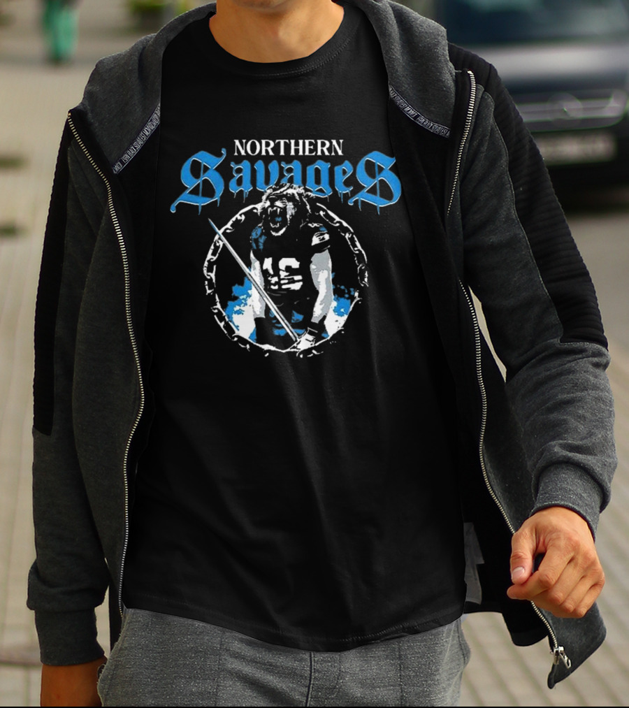 Northern Savages Dan Campbell Detroit Lions Defense T-Shirt