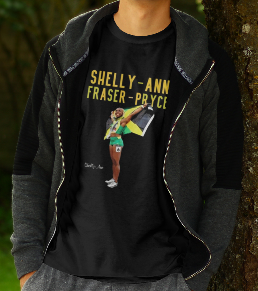 Shelly-Ann Fraser-Pryce Jamaican Flag Victory Pose T-Shirt