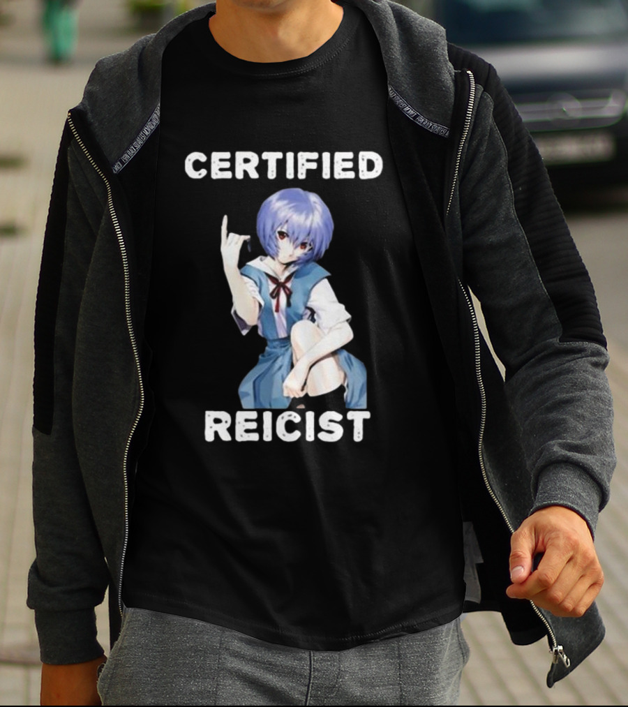 CERTIFIED REICIST REI AYANAMI EVA BLUE HAIR SCHOOL UNIFORM T-Shirt