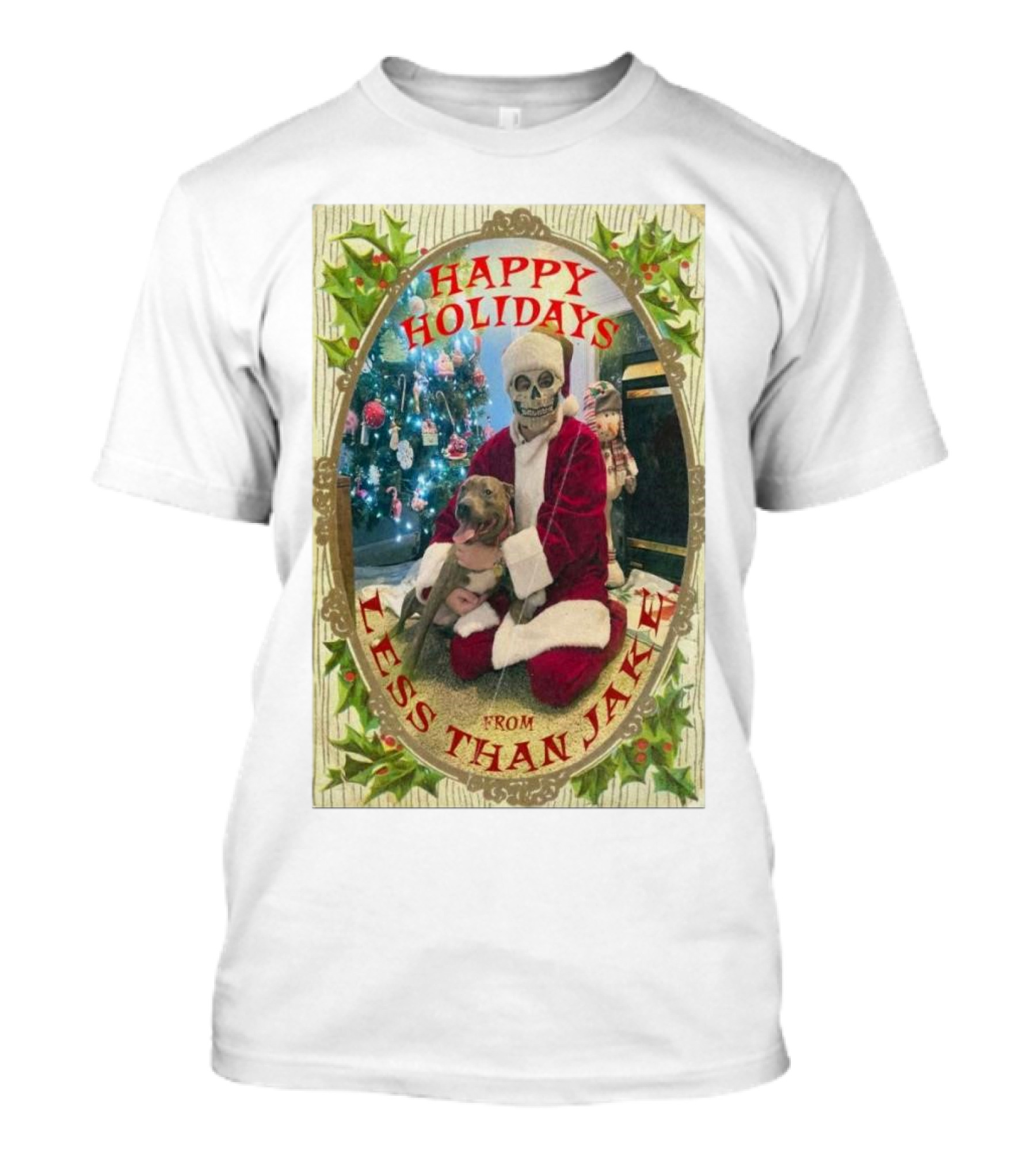 Happy Holidays From Less Than Jake Santa Skeleton Christmas Tree T-Shirt