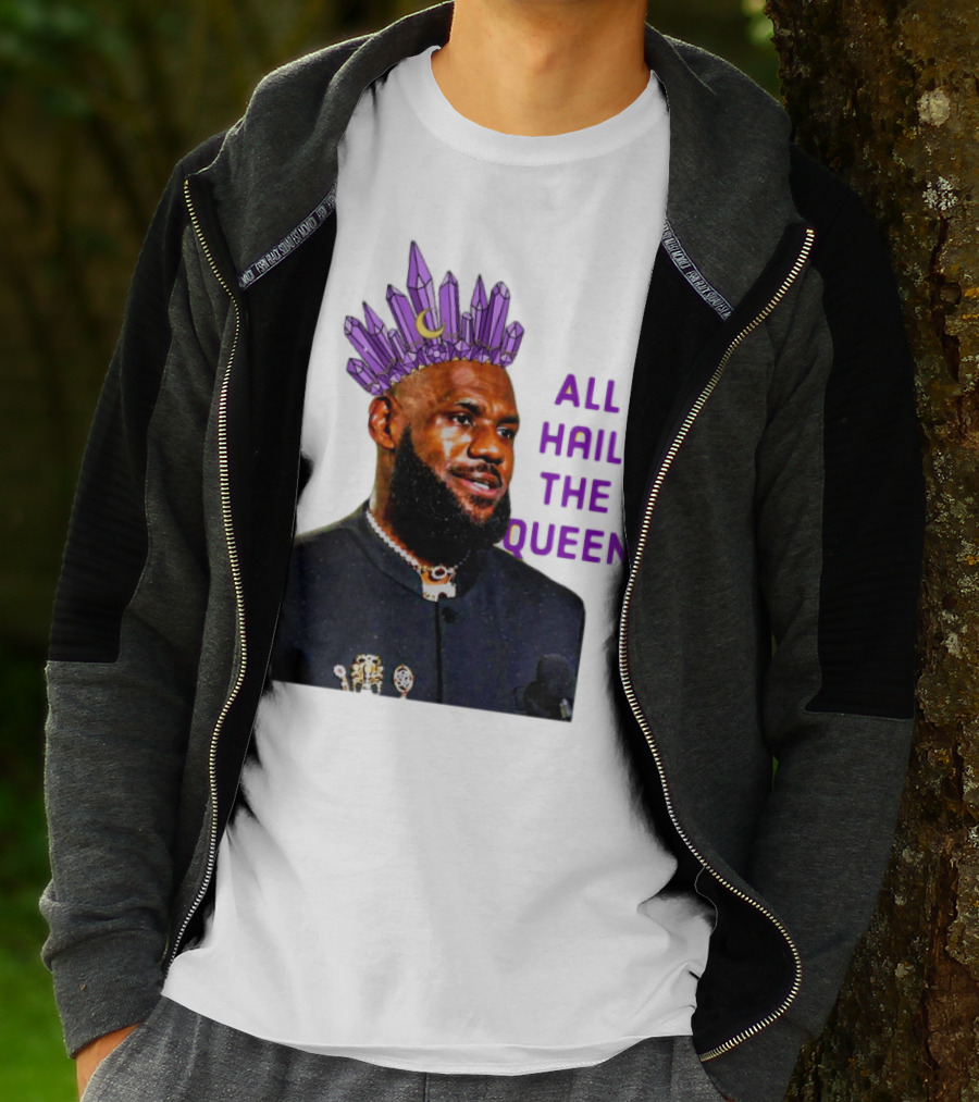LeBron James All Hail The Queen Purple Crystal Crown T-Shirt