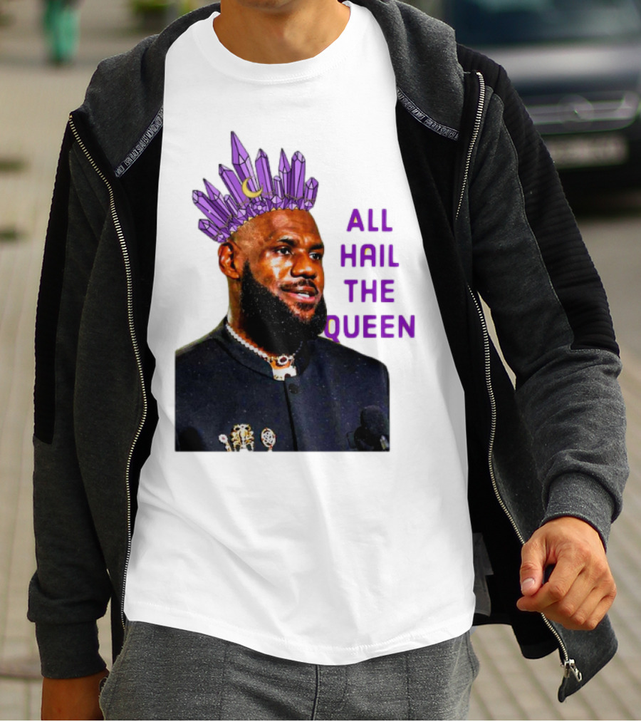 LeBron James All Hail The Queen Purple Crystal Crown T-Shirt
