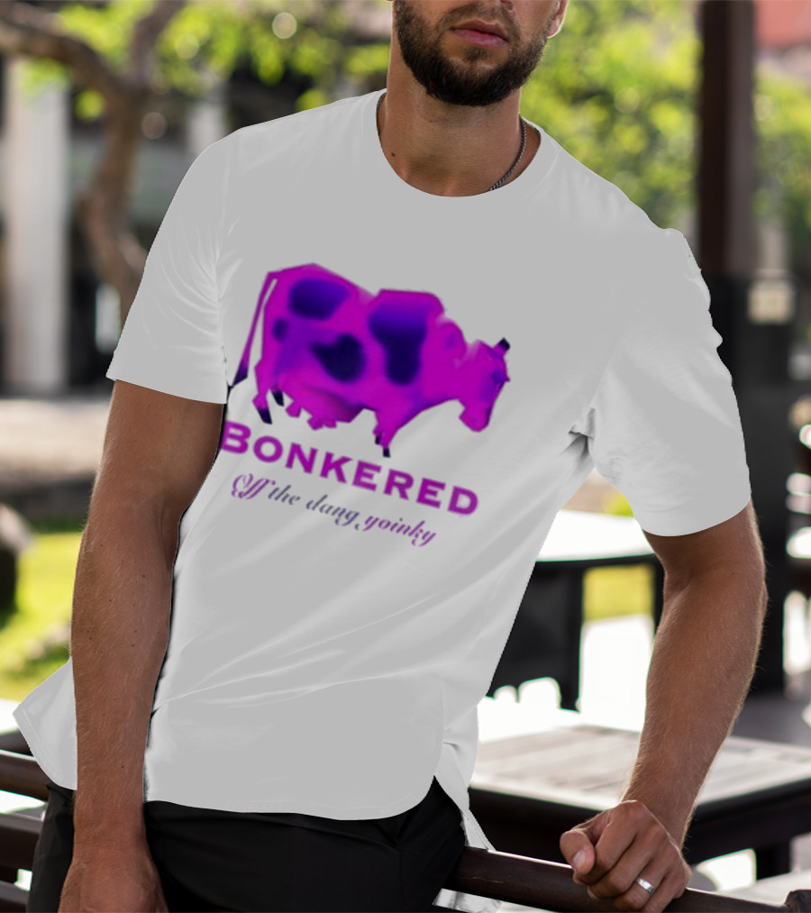BONKERED Off The Dang Yoinky Purple Cow T-Shirt