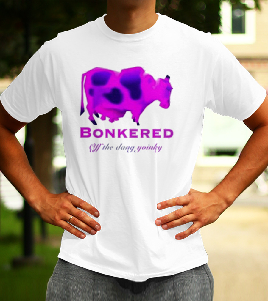 BONKERED Off The Dang Yoinky Purple Cow T-Shirt