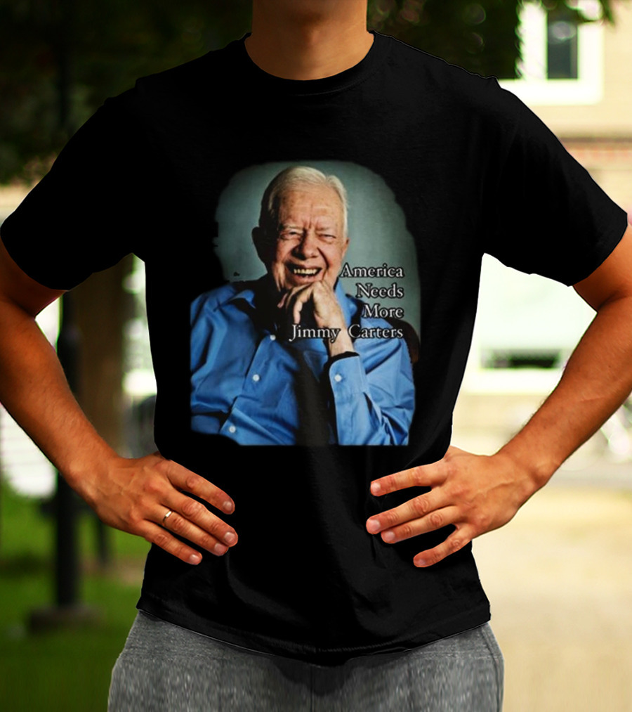 Norbert Leo Butz America Needs More Jimmy Carters Image With Smiling Elderly Man In Blue T-Shirt