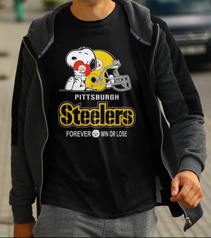 Snoopy Pittsburgh Steelers Forever Win Or Lose T-Shirt
