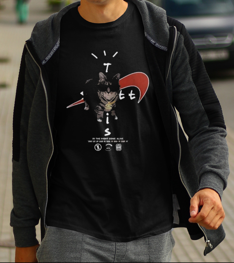 Travis Scatt Oiiaa Oiiaa Cat 2025 In The Night Come Alive T-Shirt