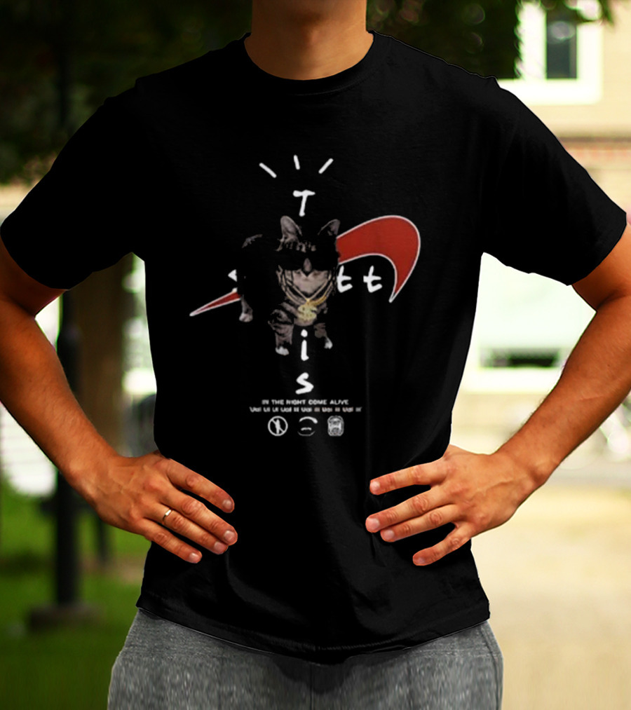 Travis Scatt Oiiaa Oiiaa Cat 2025 In The Night Come Alive T-Shirt