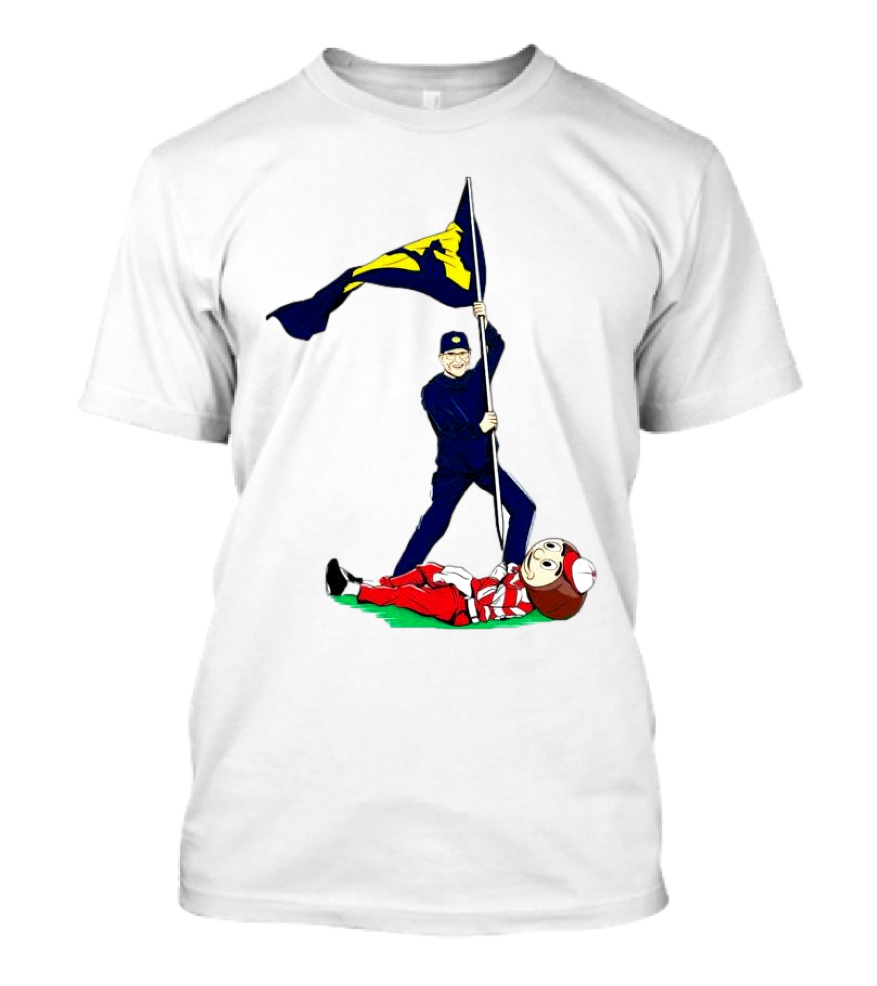 Jim Harbaugh Michigan Wolverines Plant The Flag Over Ohio Buckeyes Rivalry Victory T-Shirt