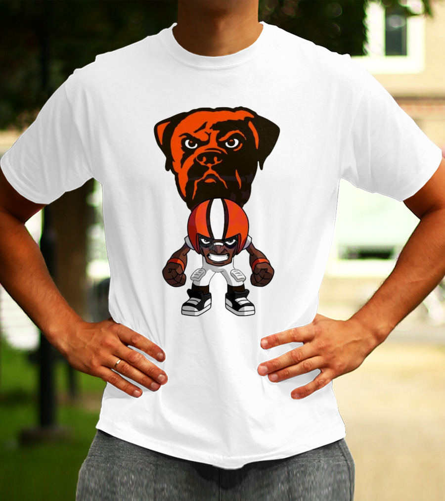 Cleveland Browns NFL Rush Zone Cartoon Character Dog 2025 T-Shirt