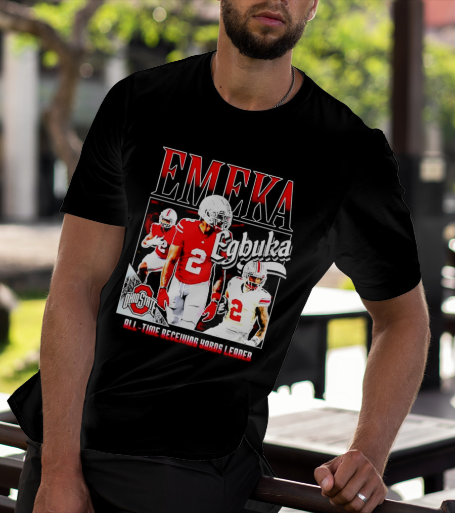 Ohio State Buckeyes Emeka Egbuka All-Time Receiving Yards Leader T-Shirt