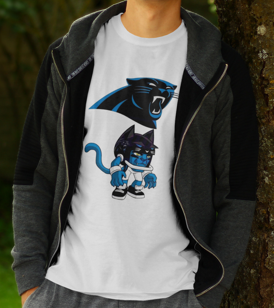 Rush Zone Carolina Panthers NFL Cartoon Character 2025 Football Mascot T-Shirt