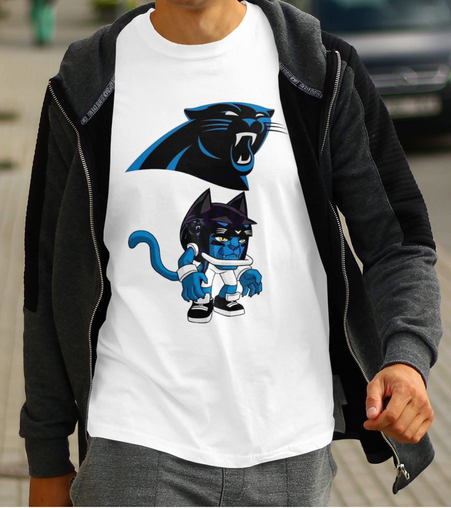 Rush Zone Carolina Panthers NFL Cartoon Character 2025 Football Mascot T-Shirt
