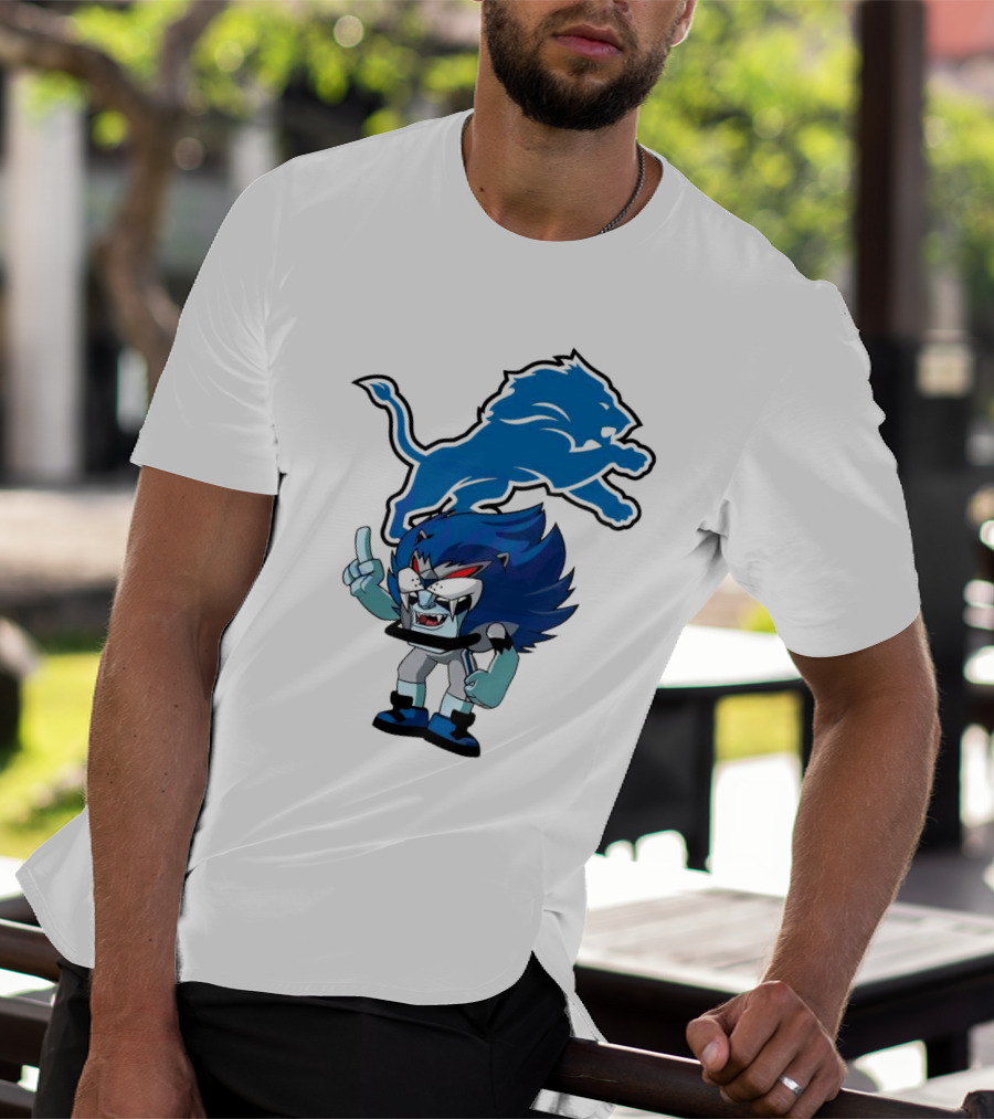 Rush Zone Detroit Lions NFL Cartoon Character Roary 2025 T-Shirt
