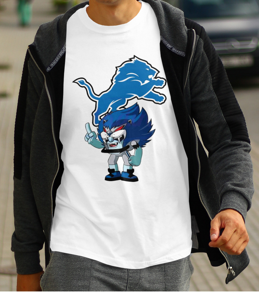 Rush Zone Detroit Lions NFL Cartoon Character Roary 2025 T-Shirt