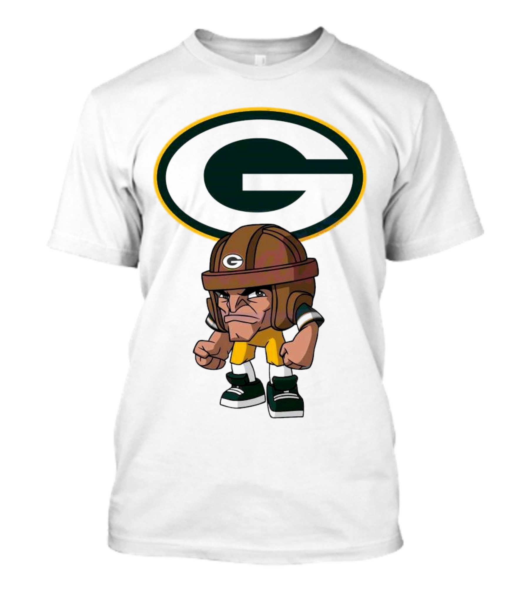 Rush Zone Green Bay Packers NFL Cartoon Character 2025 Bold Mascot T-Shirt