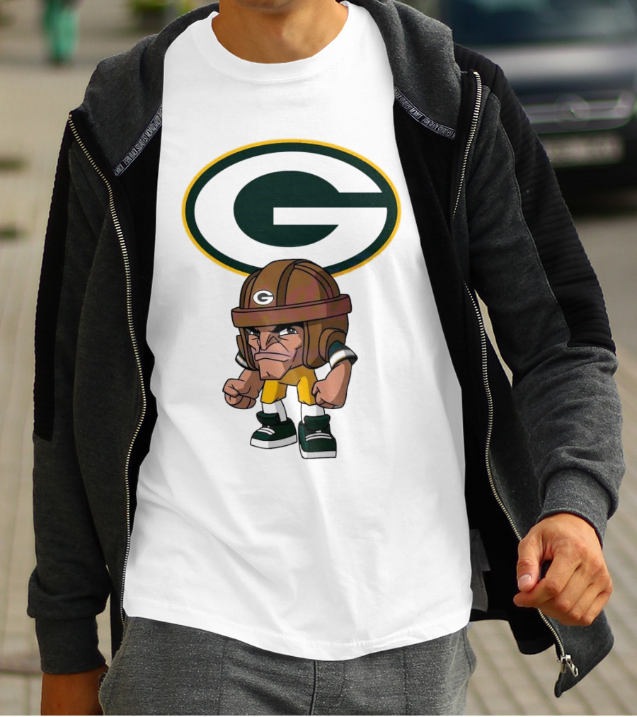 Rush Zone Green Bay Packers NFL Cartoon Character 2025 Bold Mascot T-Shirt